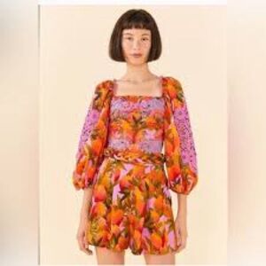 FARM Rio Mango Macaws Dress in Pink and Orange